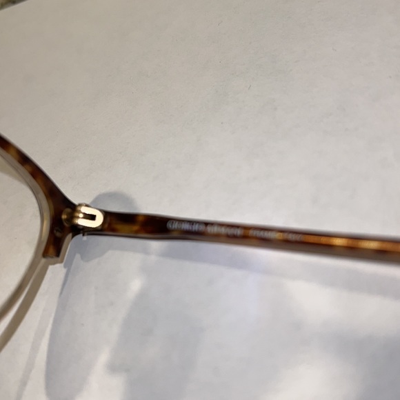 Giorgio Armani wire rim & tortoise shell frames w/glass case - Picture 6 of 17